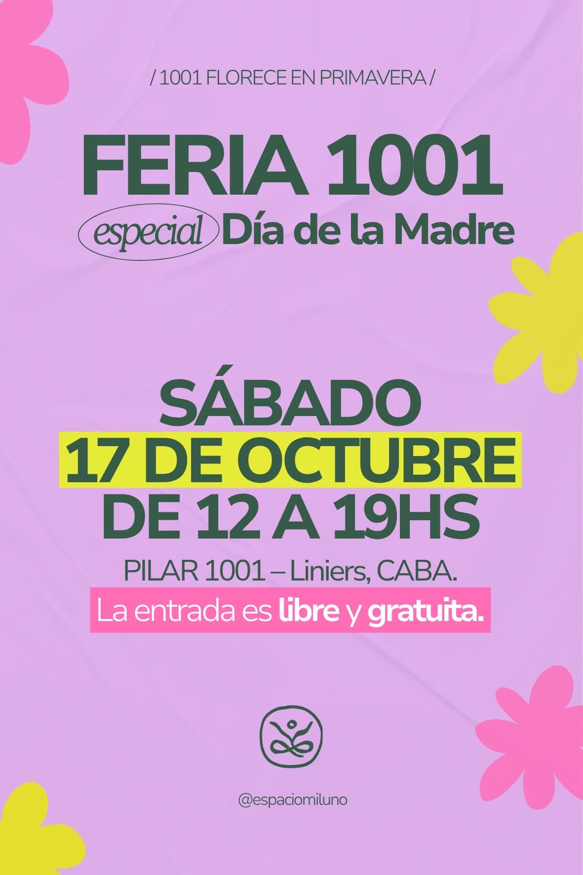 Feria especial "Dia de la Madre" en Espacio 1001